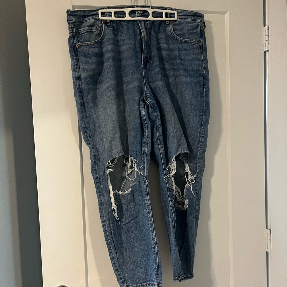 Strigid Distressed Mom Jeans - Short